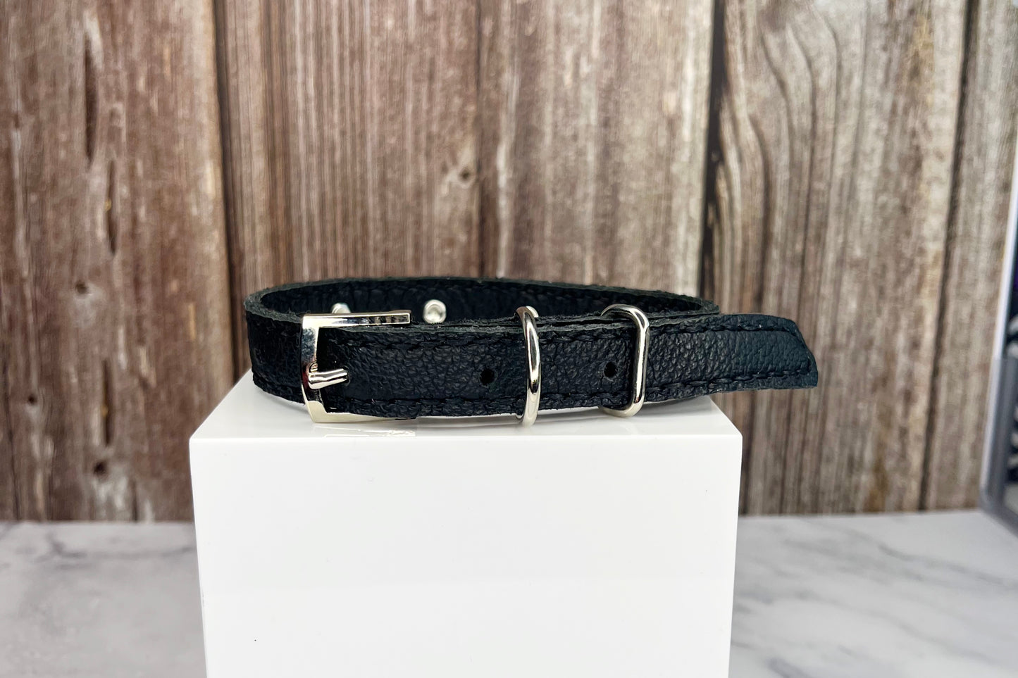 Small Black Collar with Jade Green Diamante