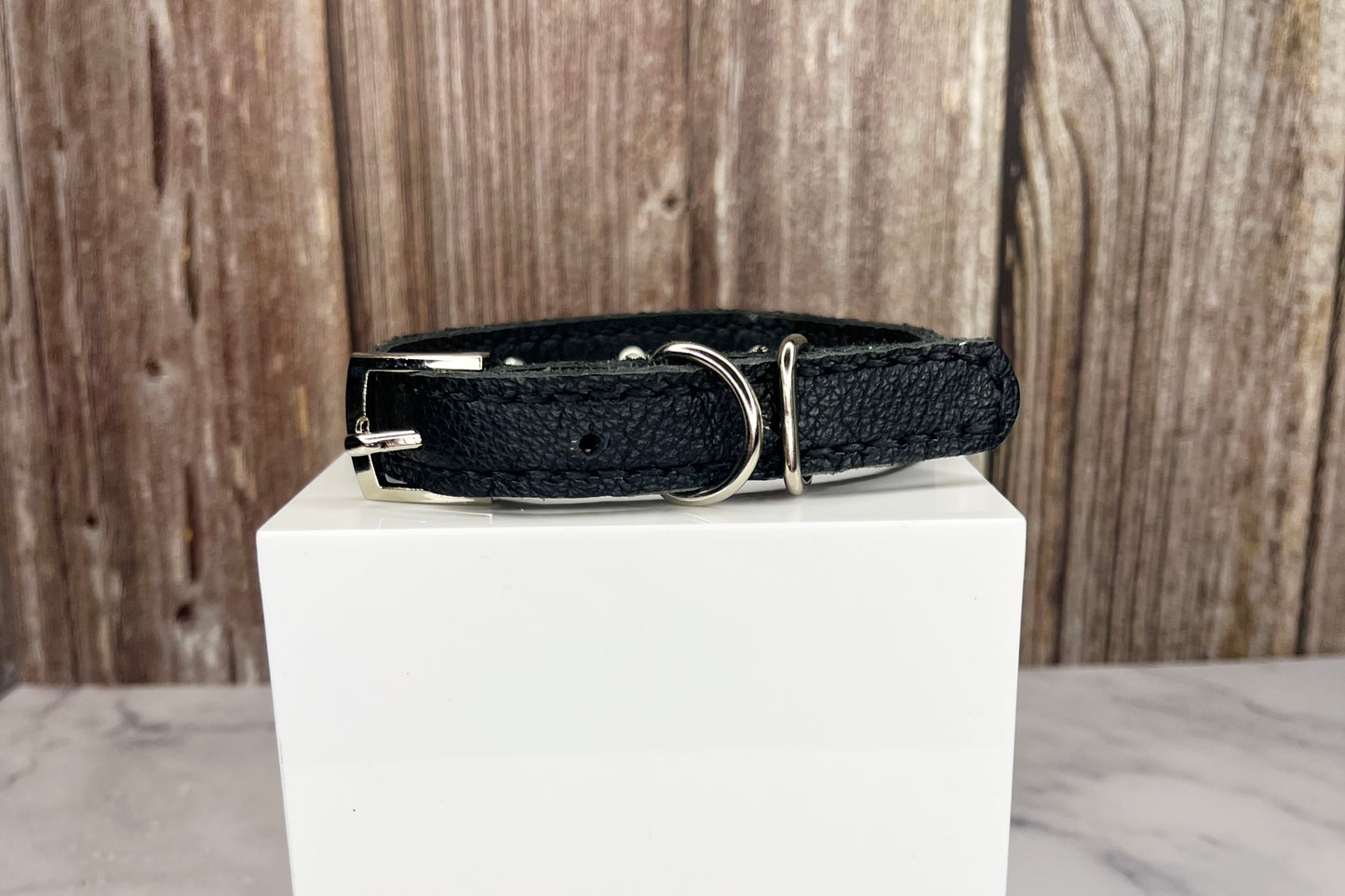 Small Black Collar with Midnight Blue Diamantes