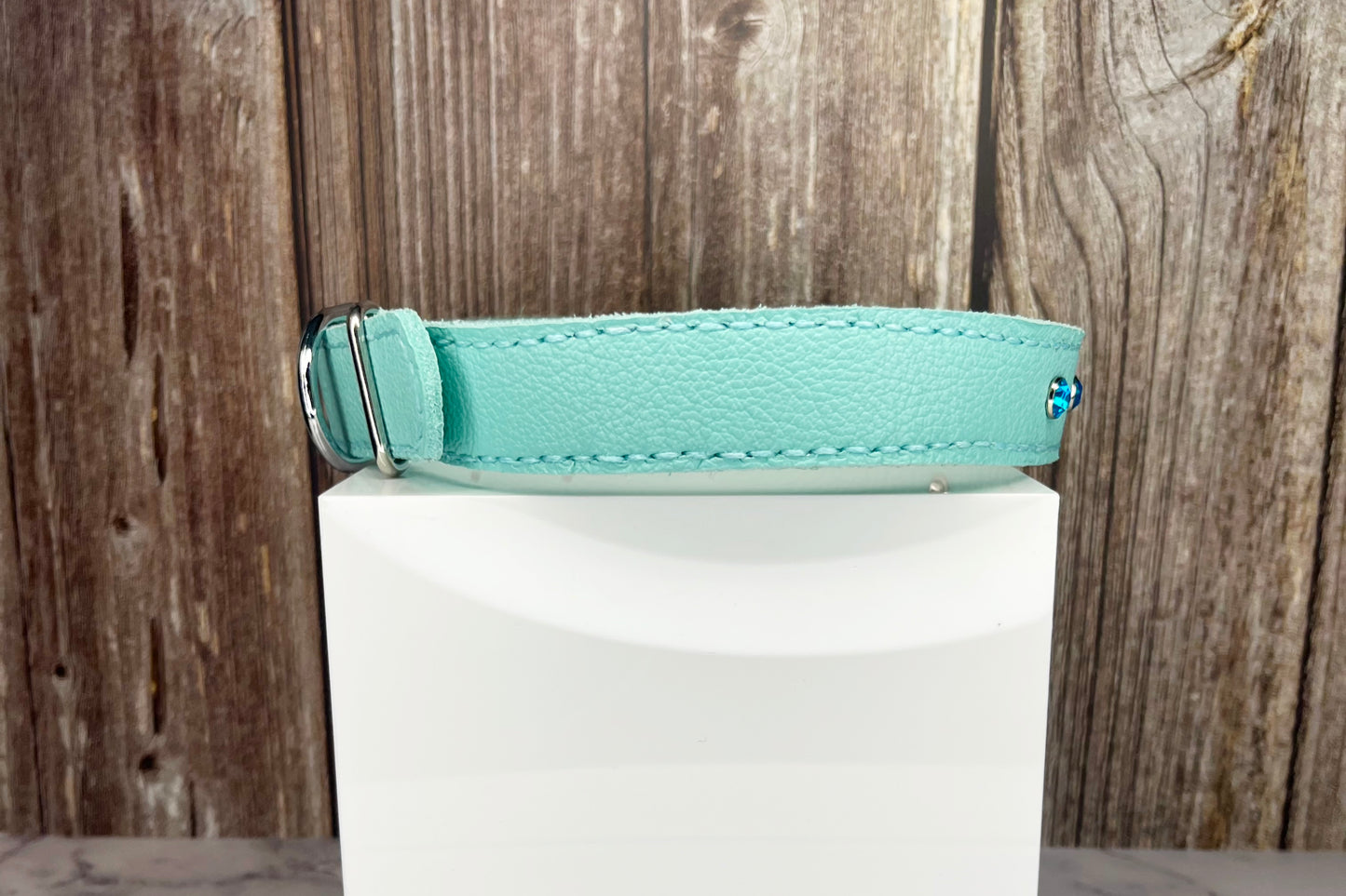 Large Aqua Green Collar, Turquise Diamante