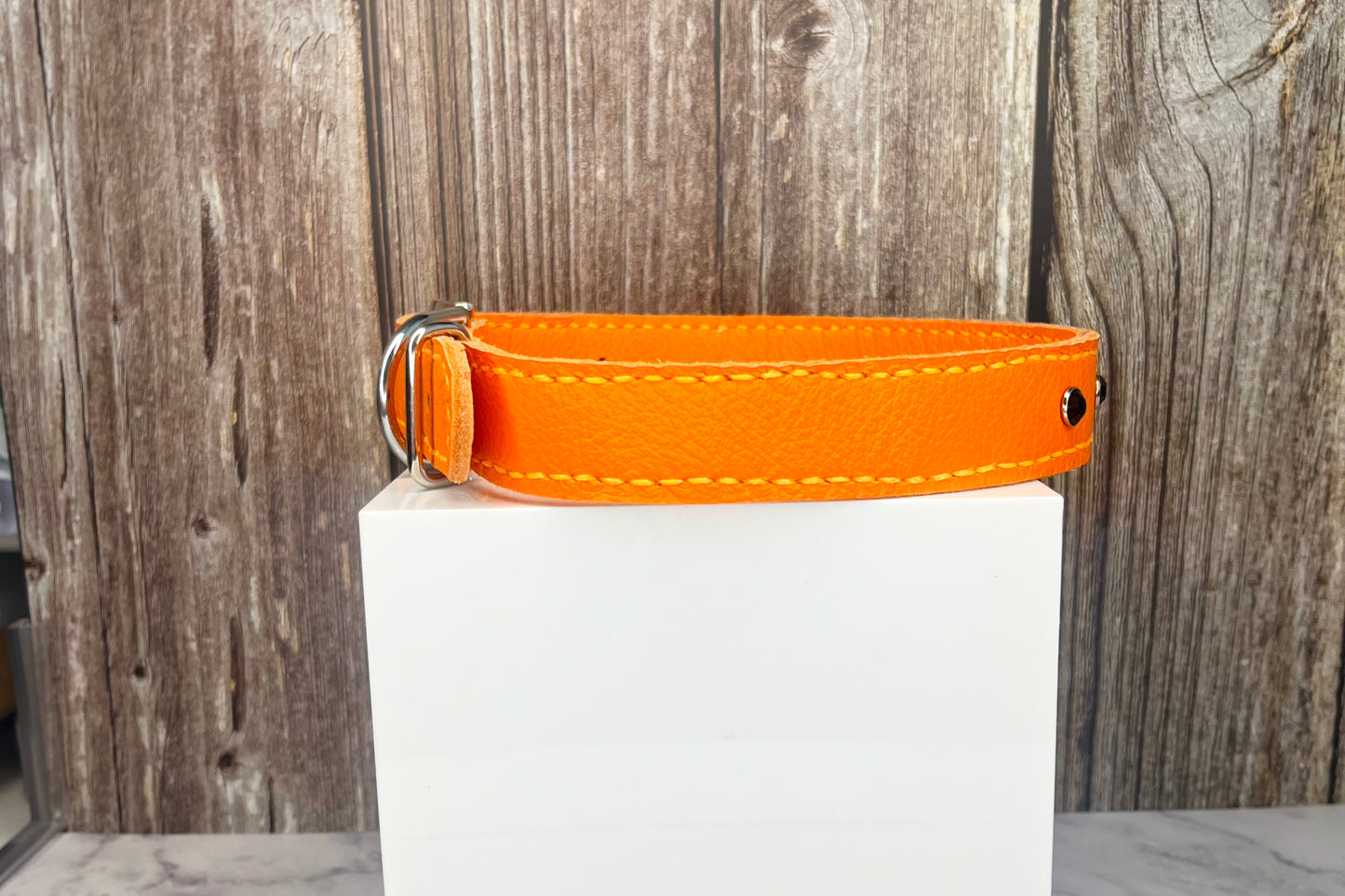 Large Orange Collar with Black Diamante