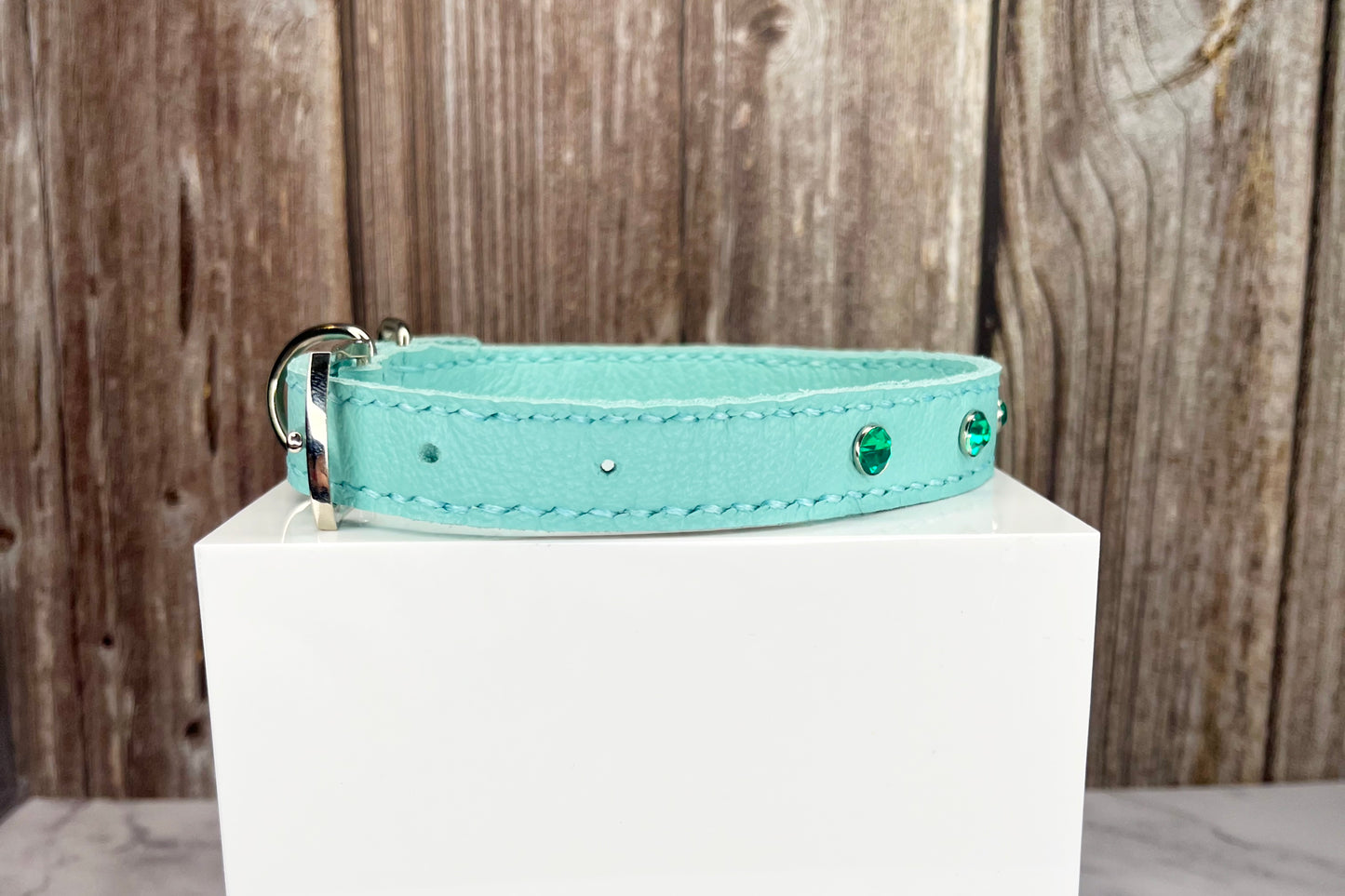 Medium Aqua Green Collar with Jade Diamantes