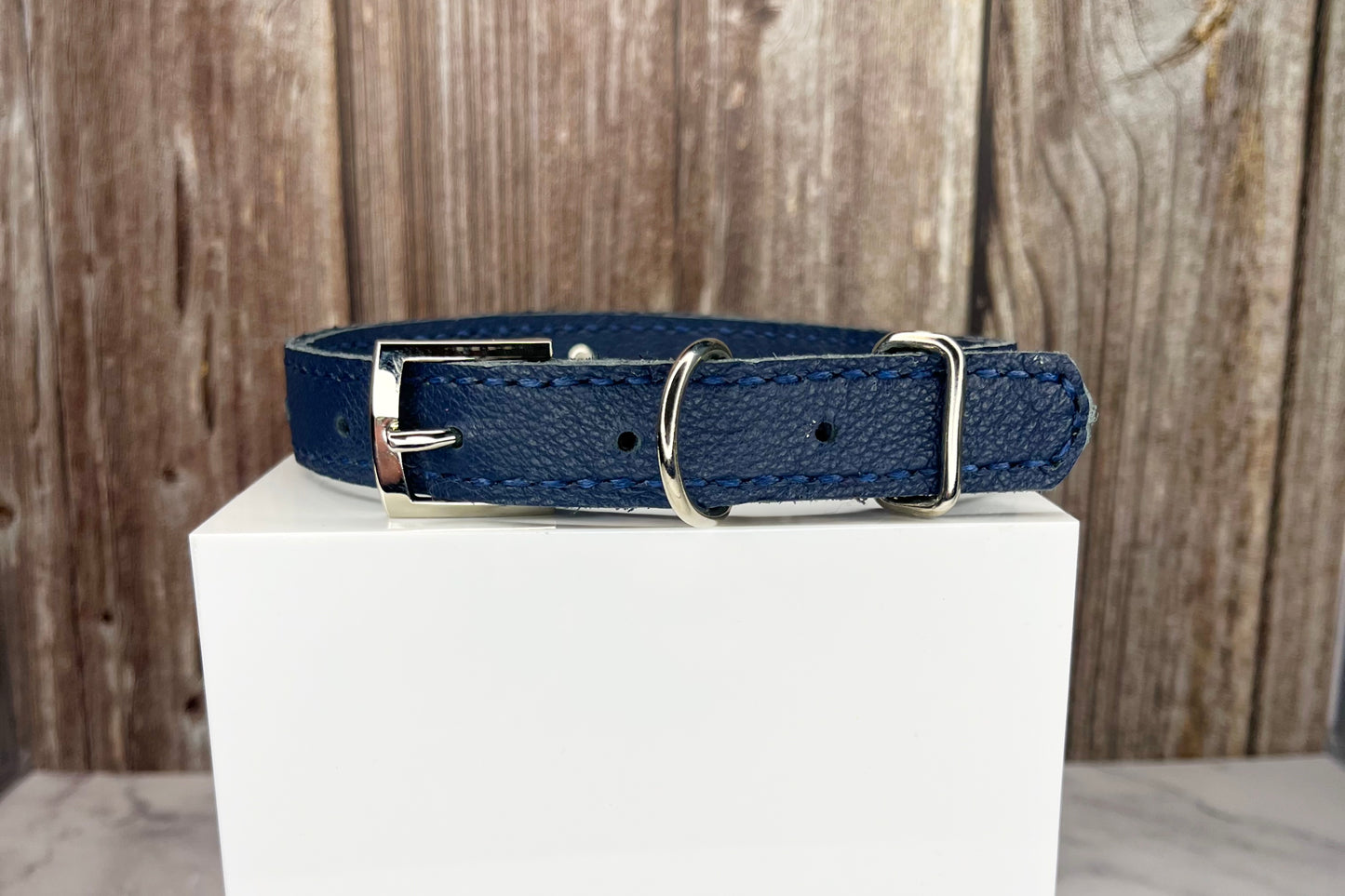 Medium Navy Blue Collar with Midnight Blue Diamantes