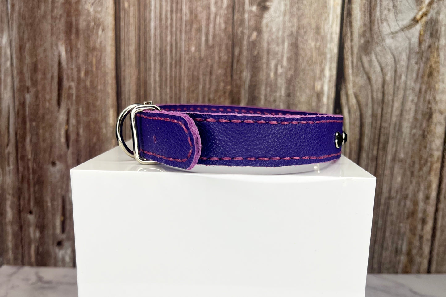 Medium Purple Collar with Black Diamante