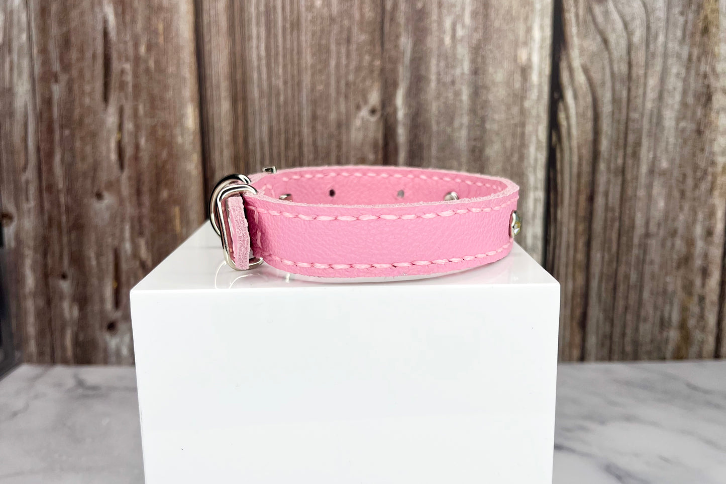 Small Pink Collar with AB Diamante