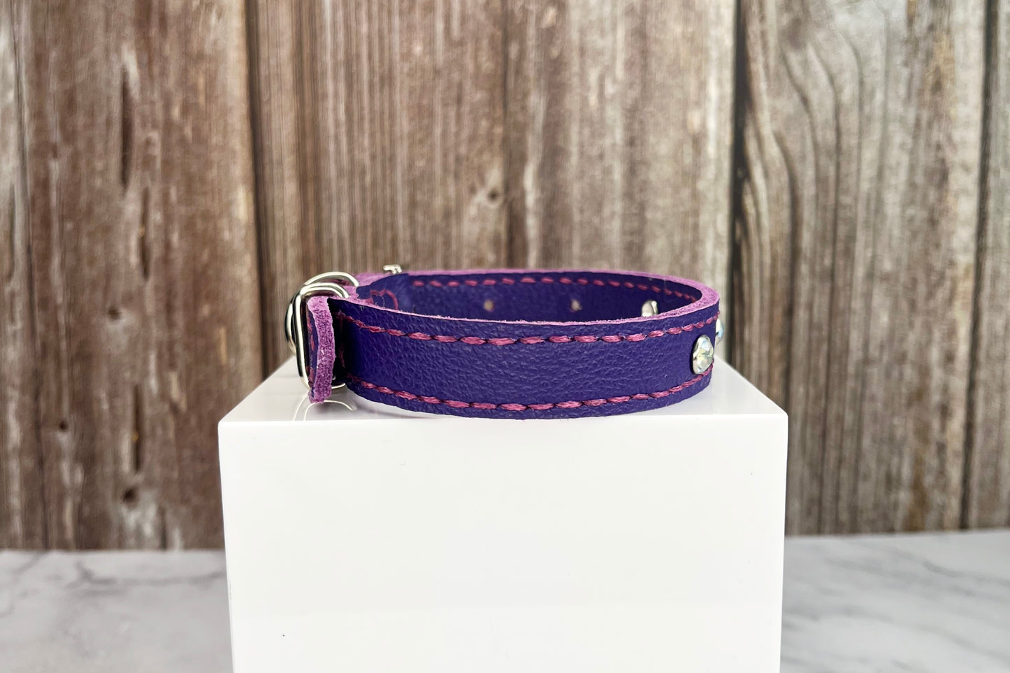 Small Purple Collar with AB Diamante