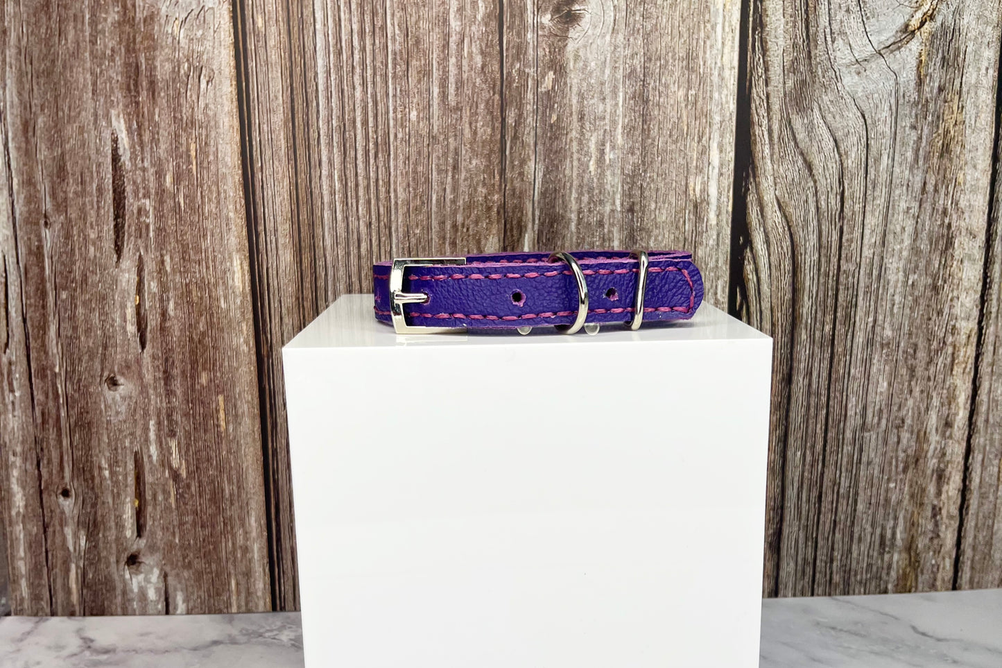 Small Purple Collar with Hot Pink Diamantes