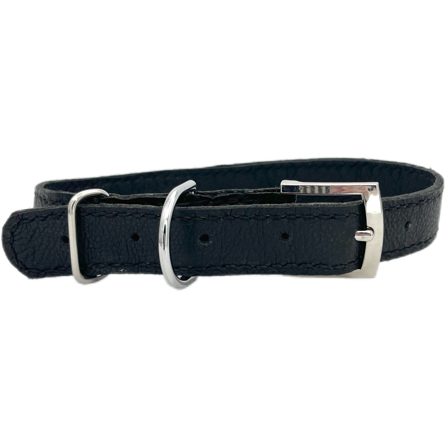 Large Black Leather Collar