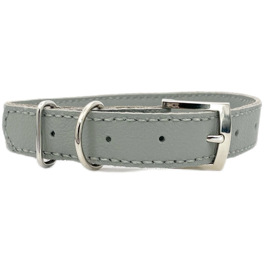 Large Grey Leather Collar