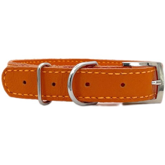 Large Orange Leather Collar