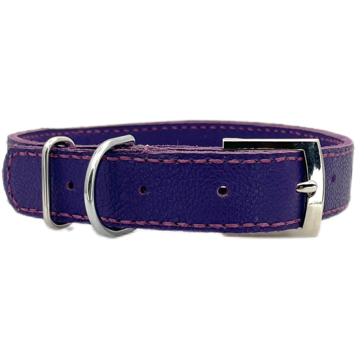 Large Purple Leather Collar