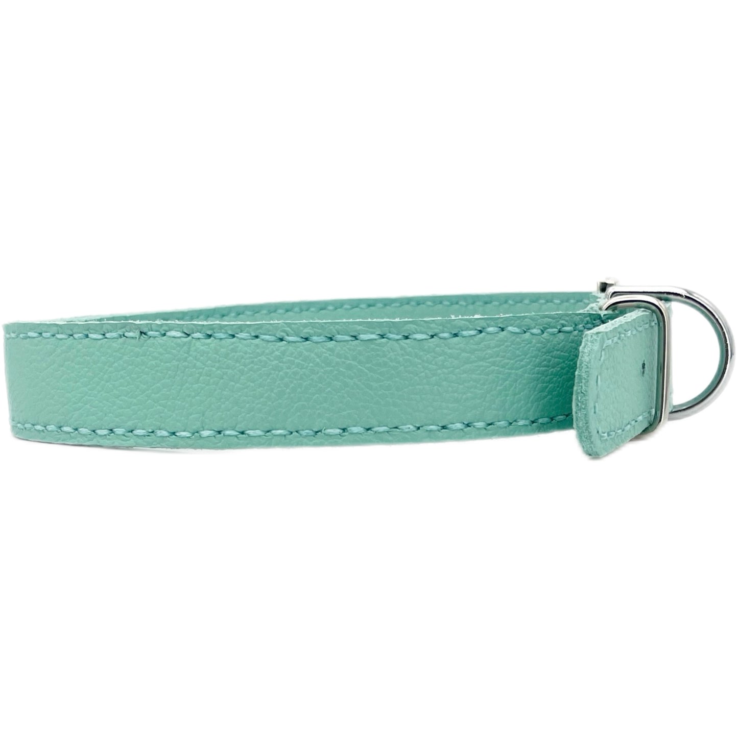Large Aqua Green Leather Collar