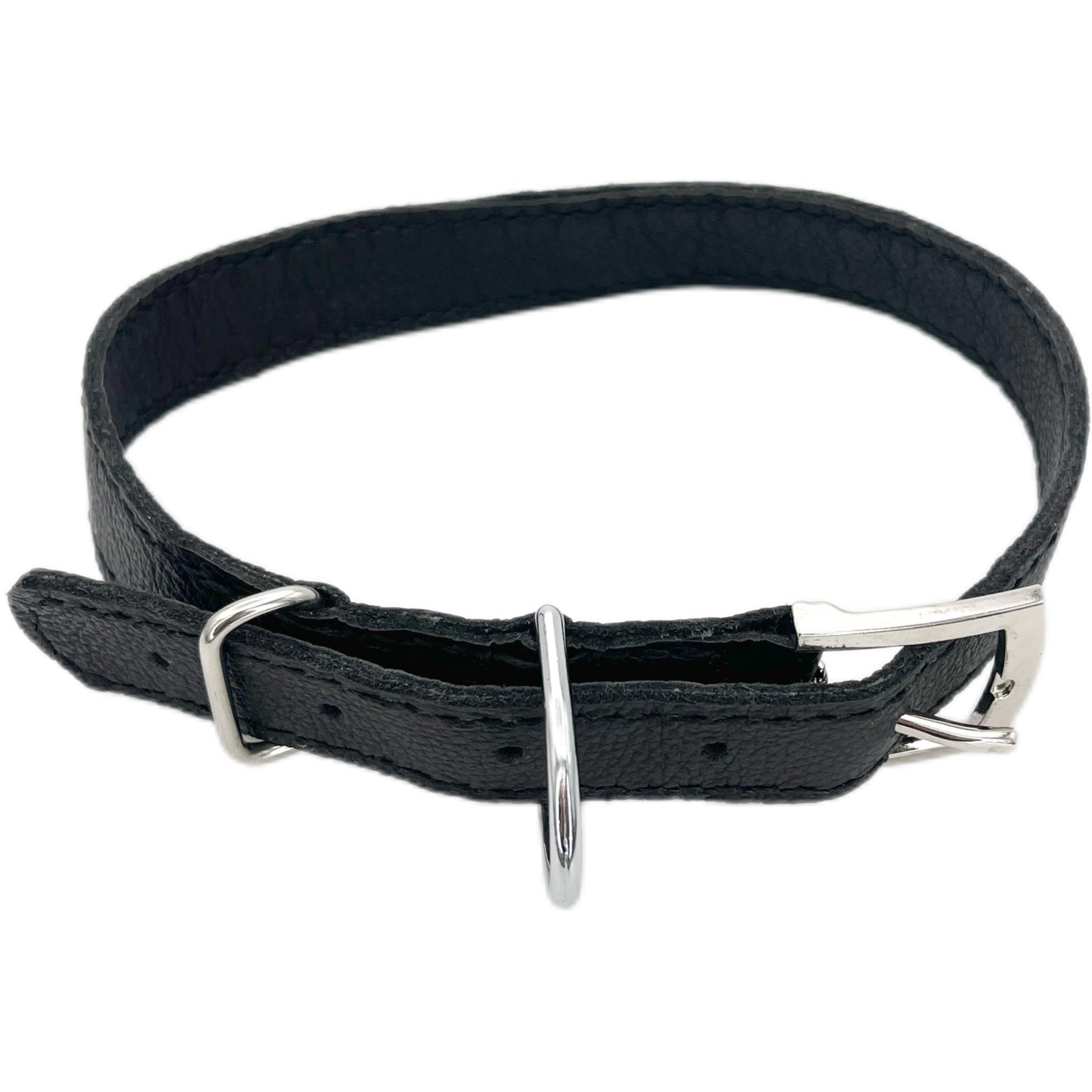 Large Black Leather Collar