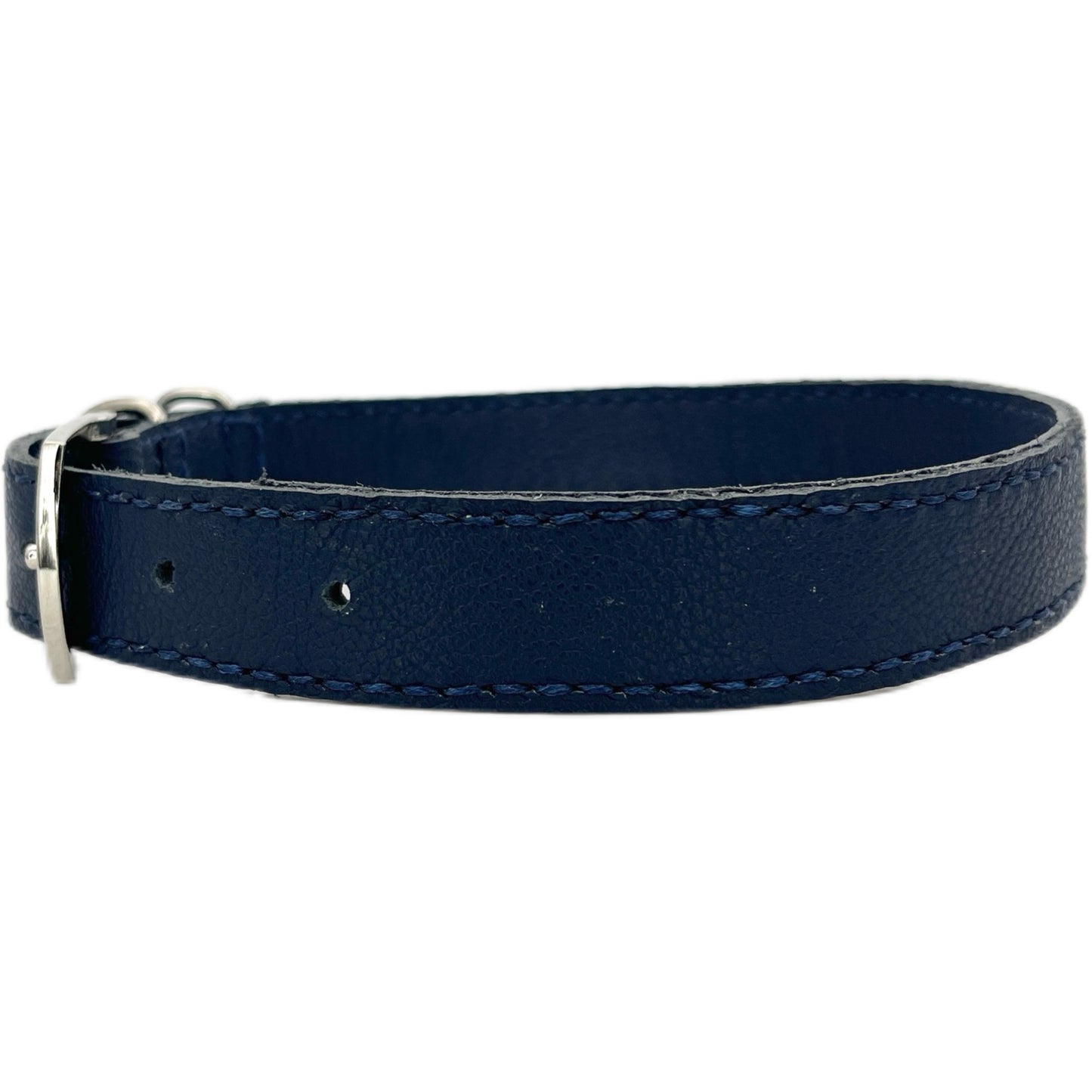 Large Navy Blue Leather Collar