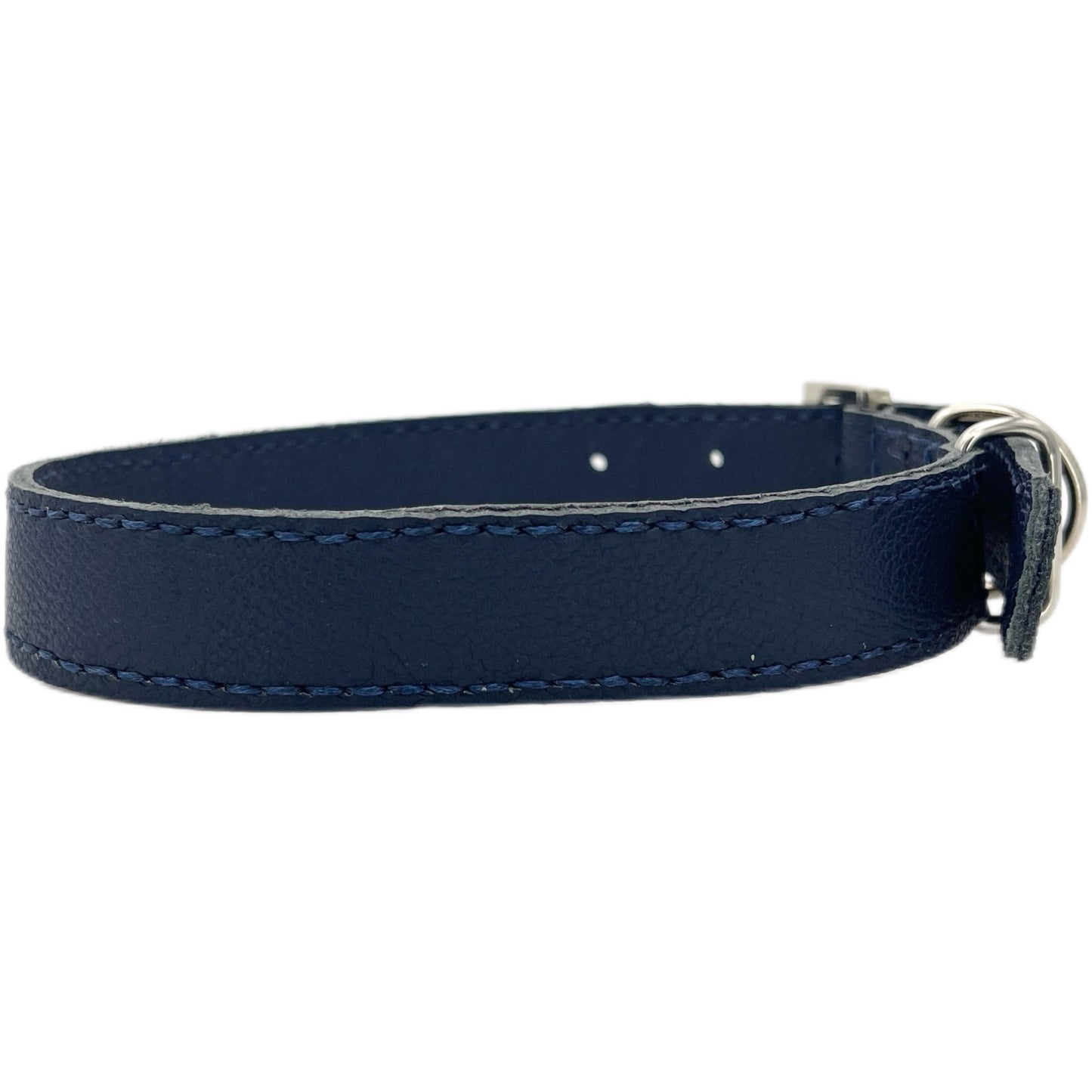 Large Navy Blue Leather Collar
