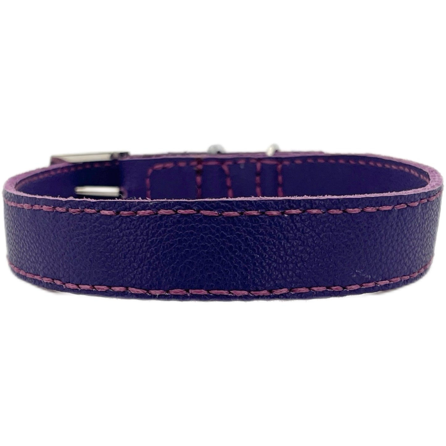 Large Purple Leather Collar