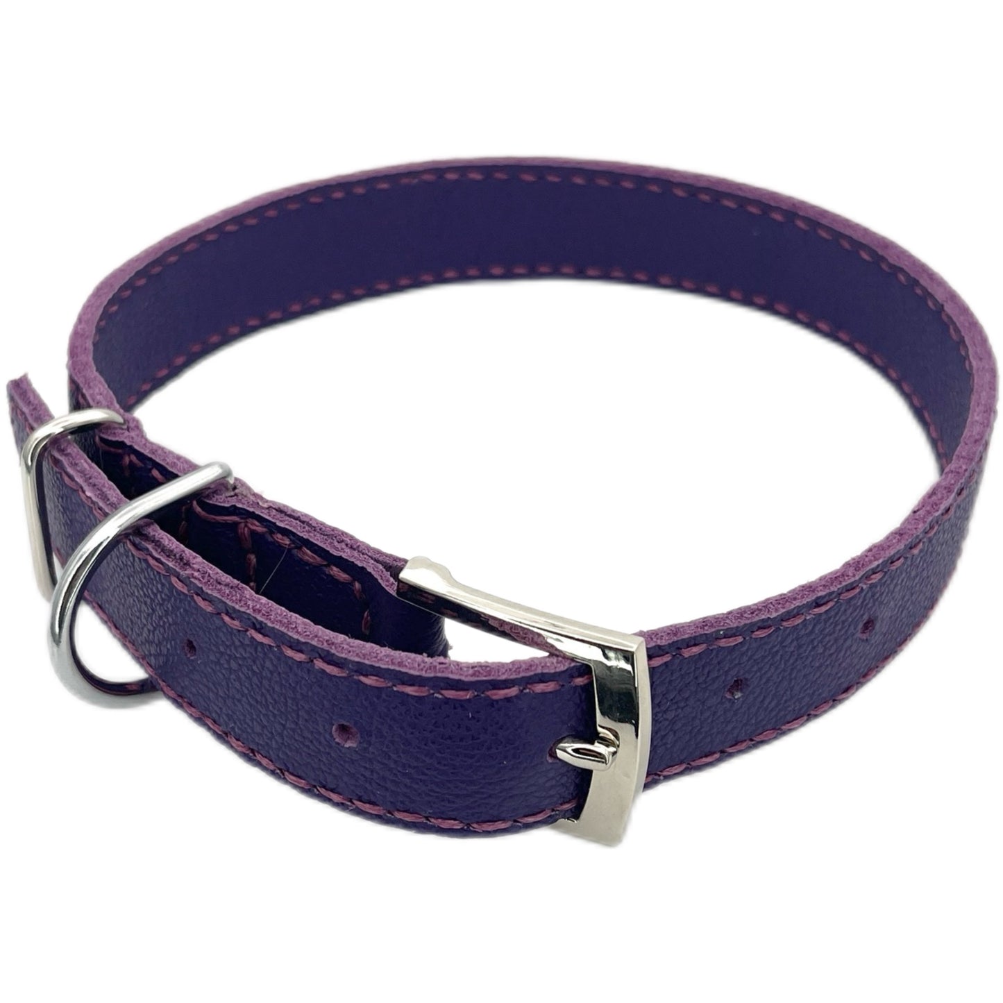 Large Purple Leather Collar