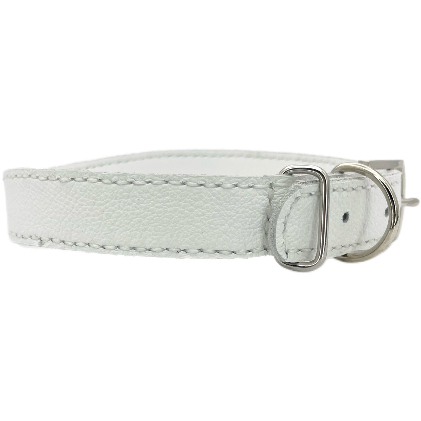 Large White Leather Collar