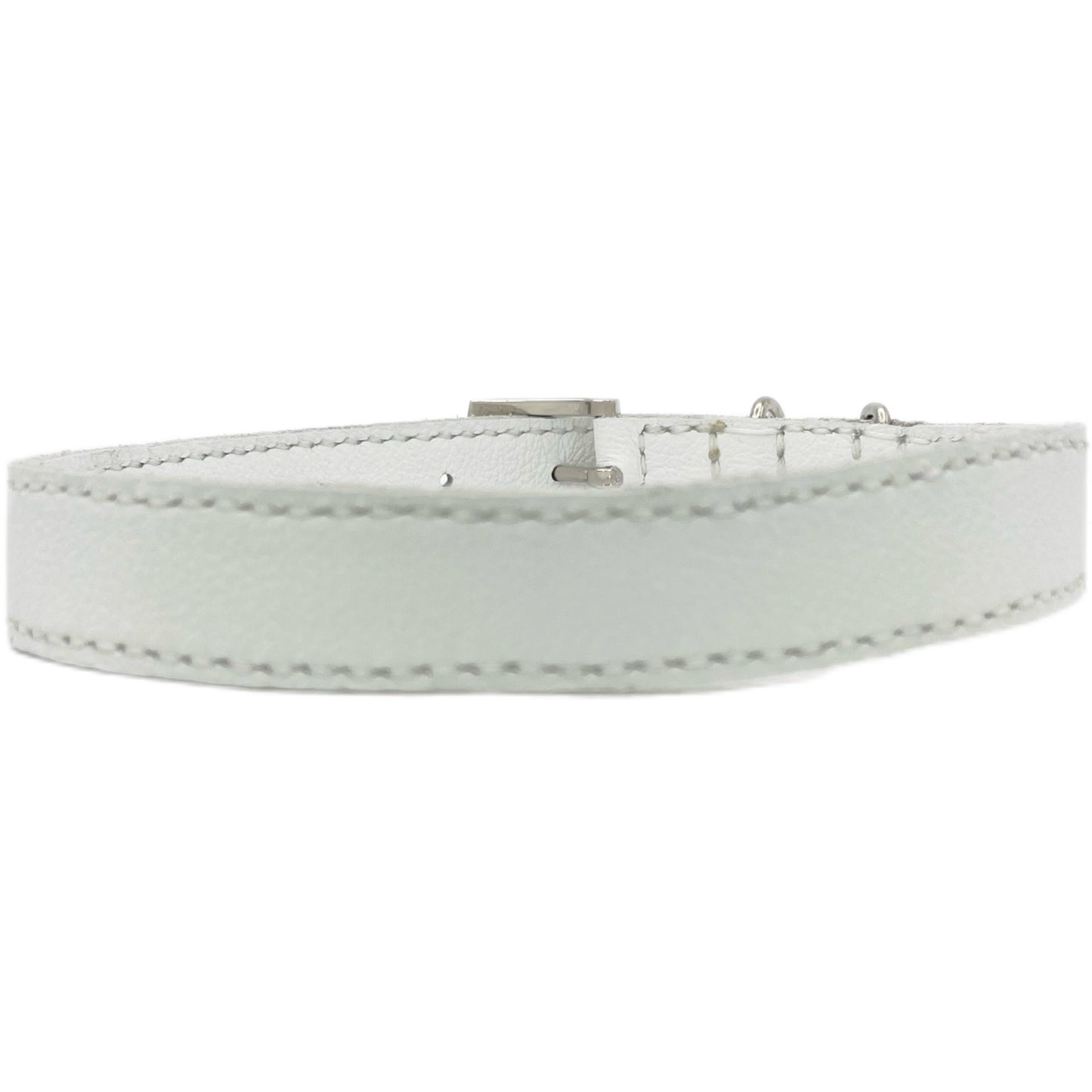 Large White Leather Collar