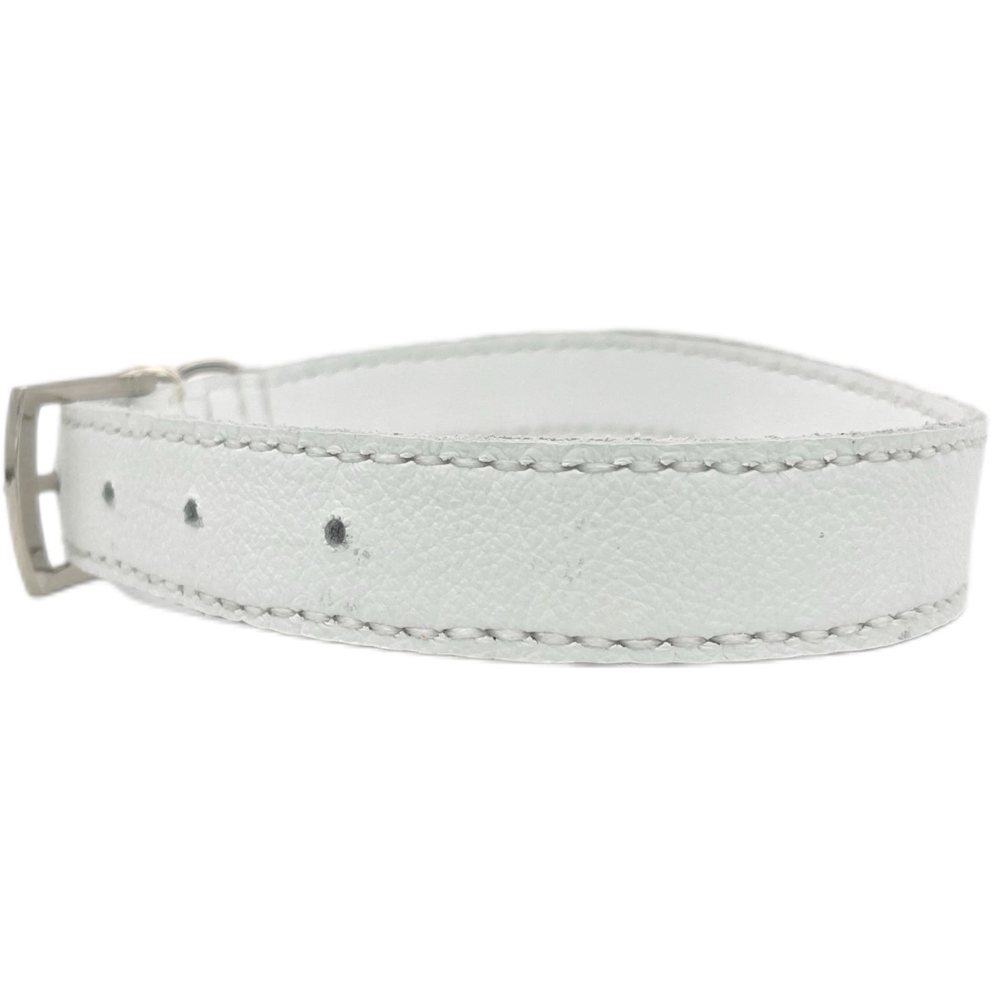 Large White Leather Collar
