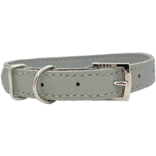 Medium Grey Leather Collar