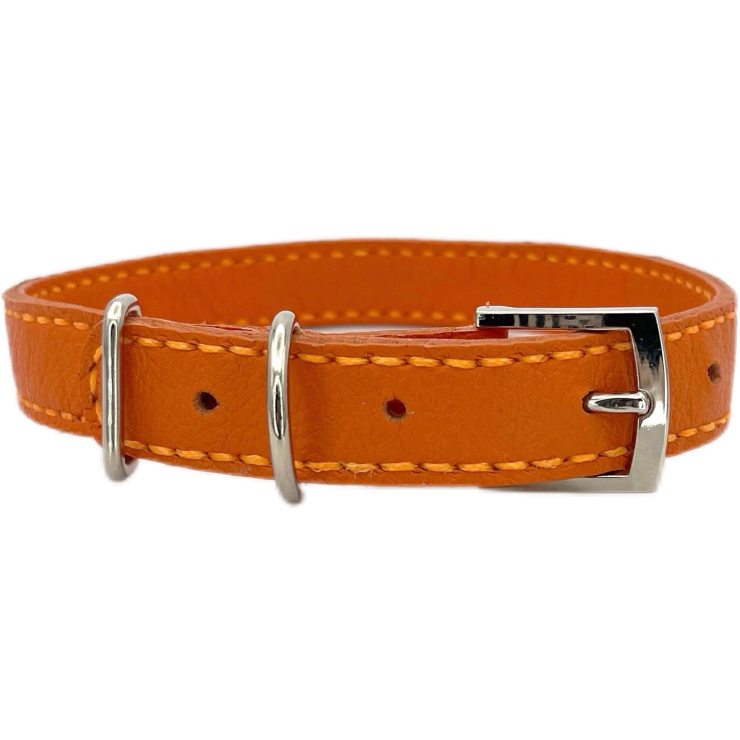 Medium Orange Leather Collar