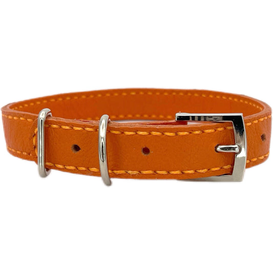 Medium Orange Leather Collar