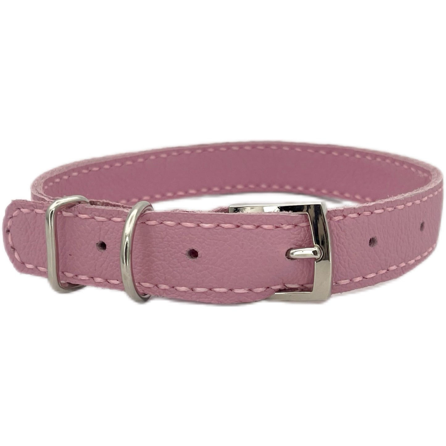Medium Pink Leather Collar