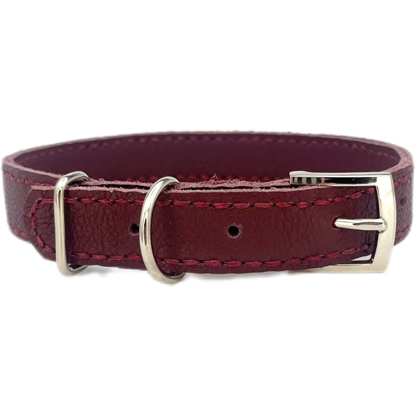 Medium Red Leather Collar