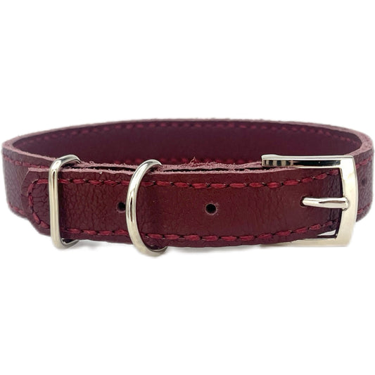 Medium Red Leather Collar