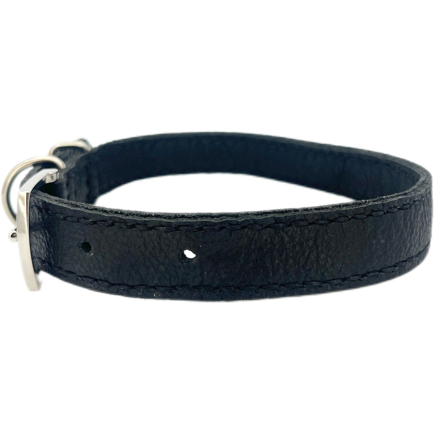 Medium Black Leather Collar
