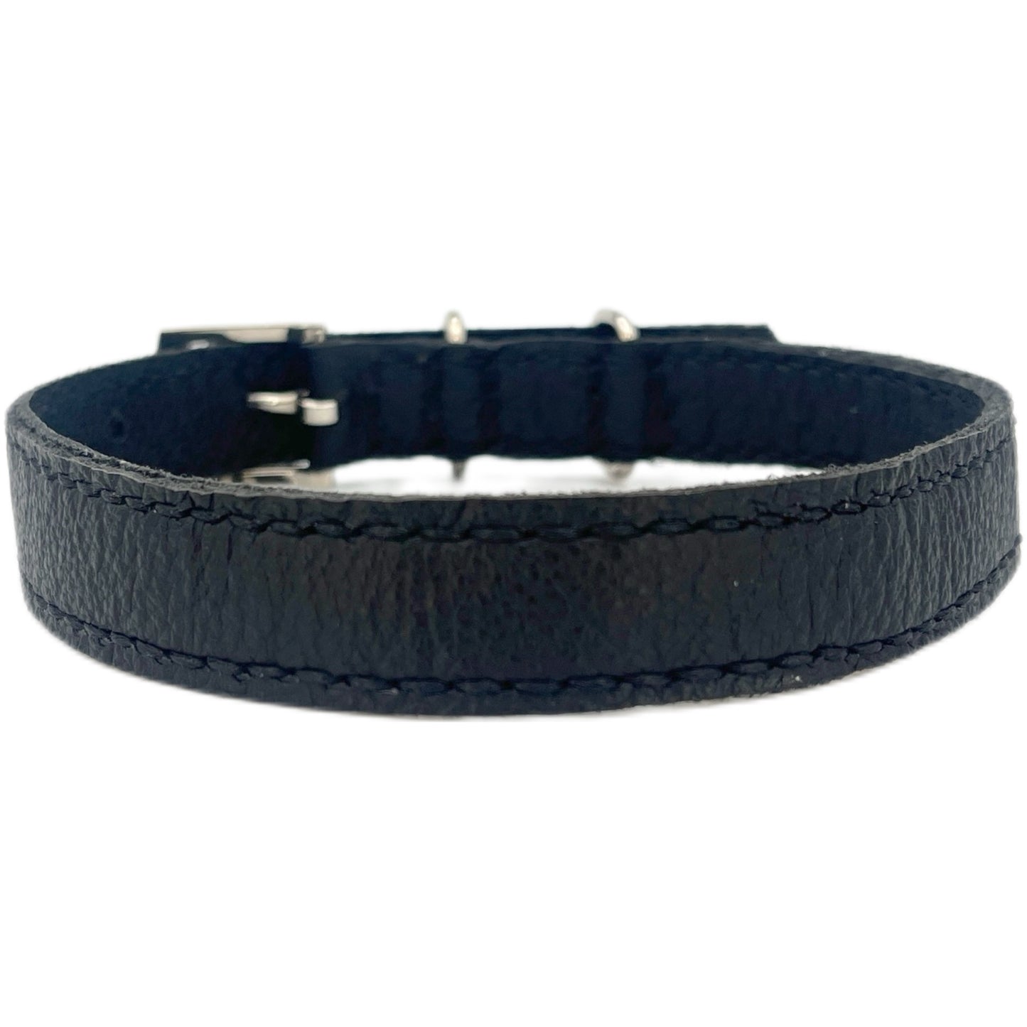 Medium Black Leather Collar
