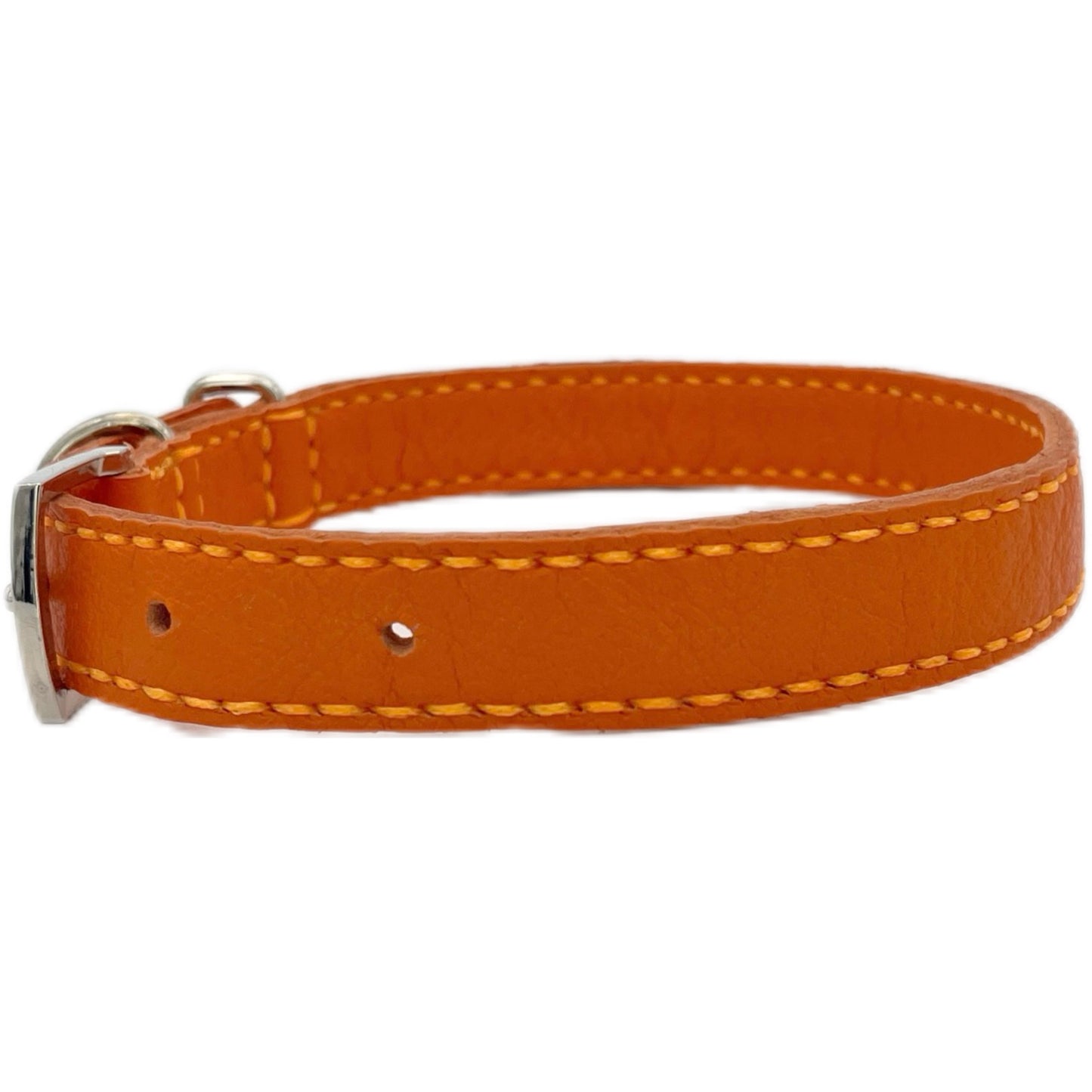 Medium Orange Leather Collar
