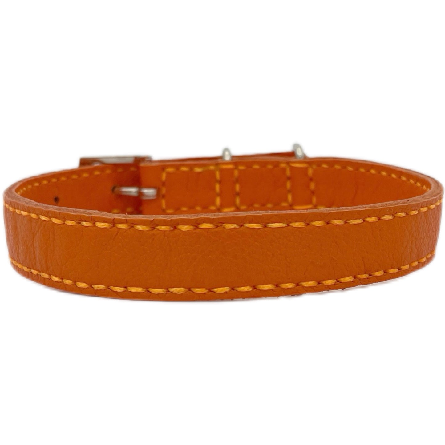 Medium Orange Leather Collar