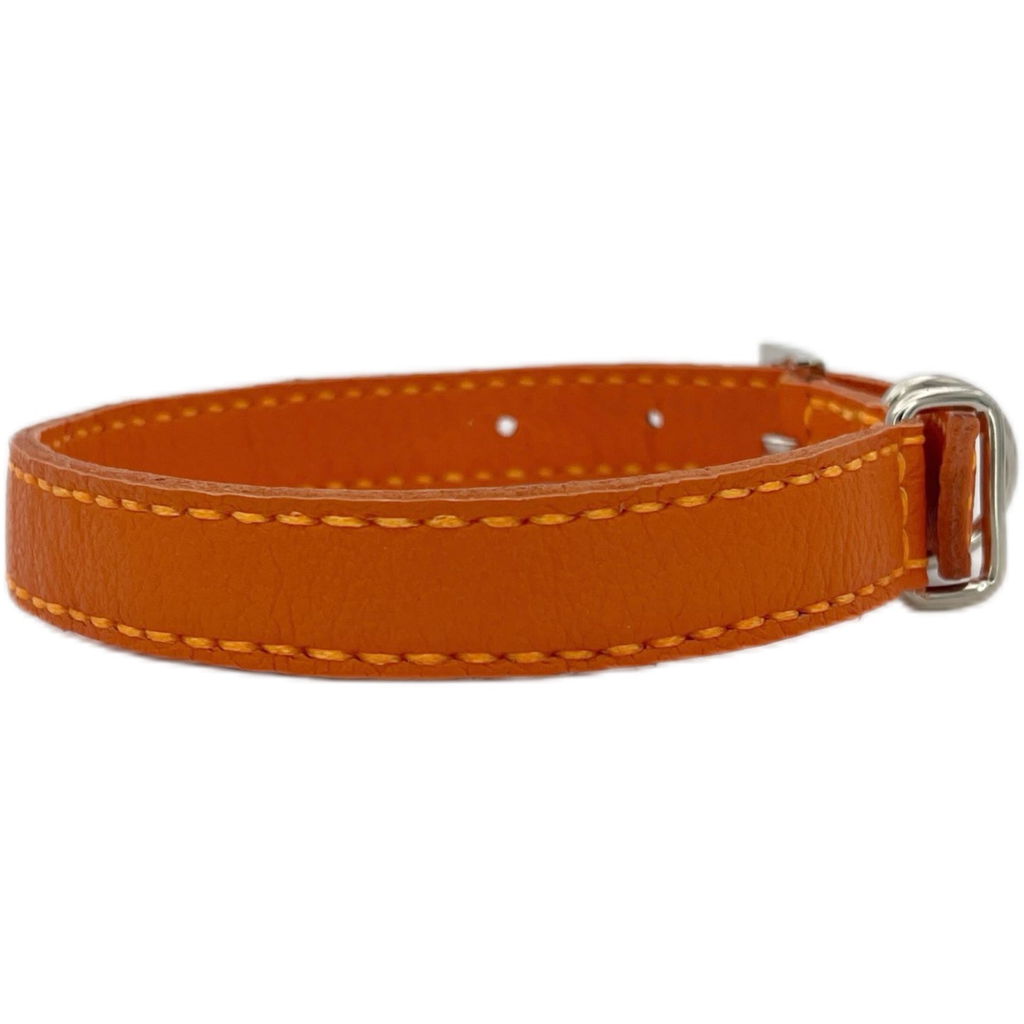 Medium Orange Leather Collar