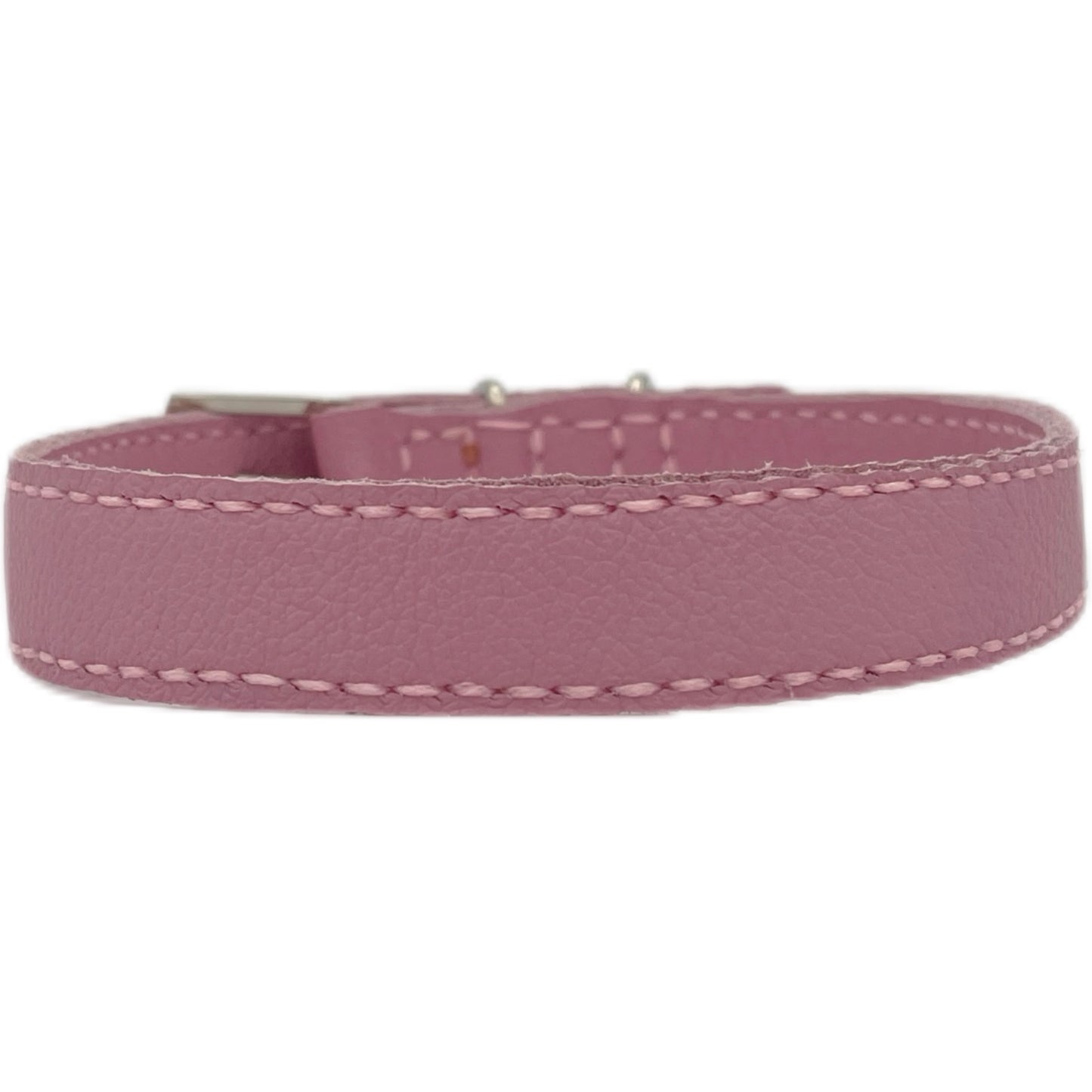 Medium Pink Leather Collar