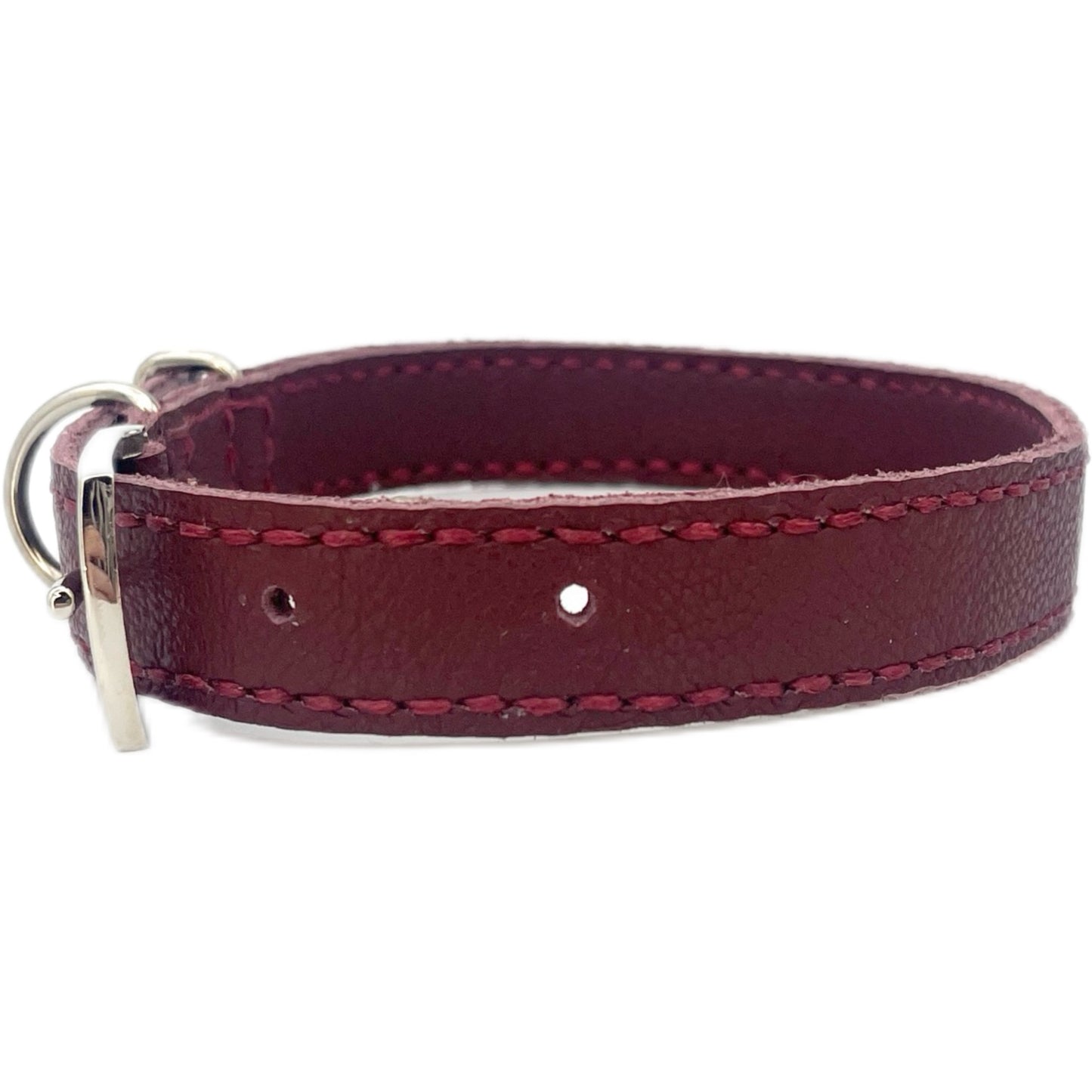 Medium Red Leather Collar