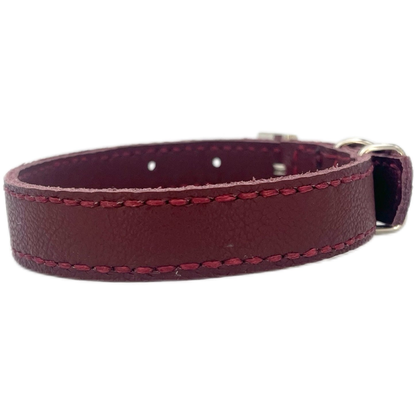 Medium Red Leather Collar