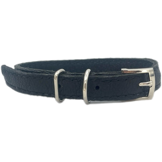 Extra Small Black Leather Collar