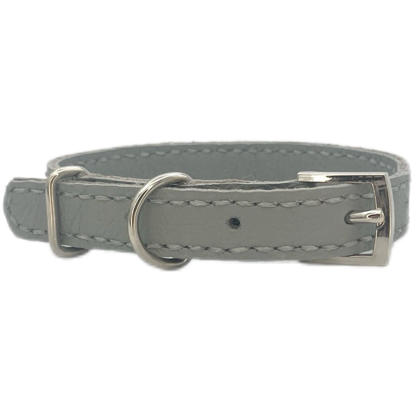Small Grey Leather Collar