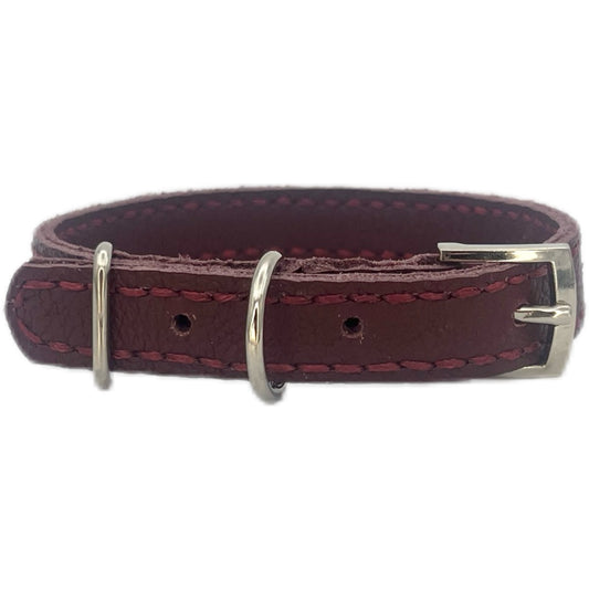 Extra Small Red Leather Collar