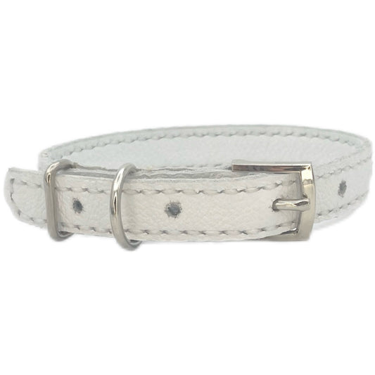 Small White Leather Collar