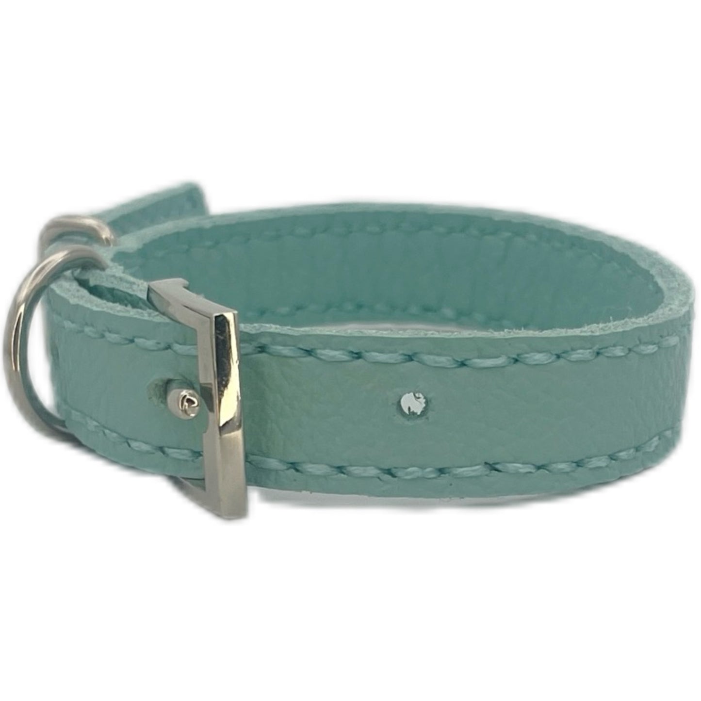 Extra Small Aqua Green Leather Collar