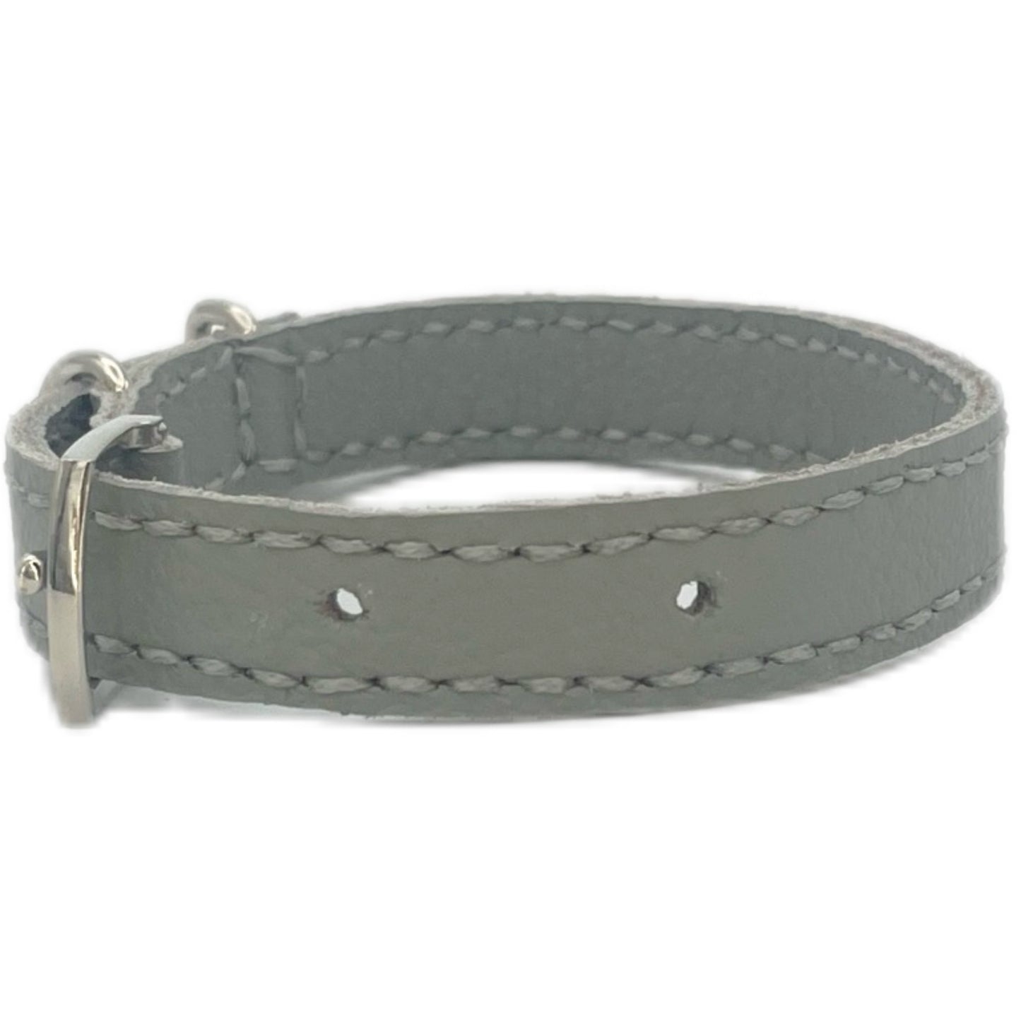 Small Grey Leather Collar