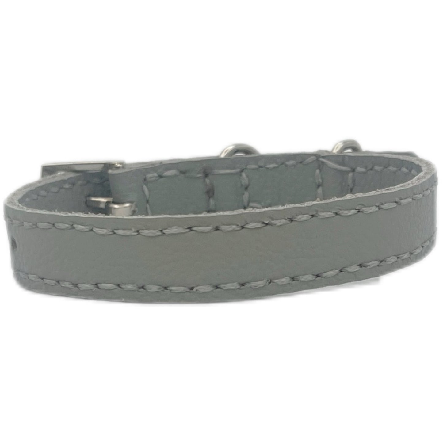 Extra Small Grey Leather Collar