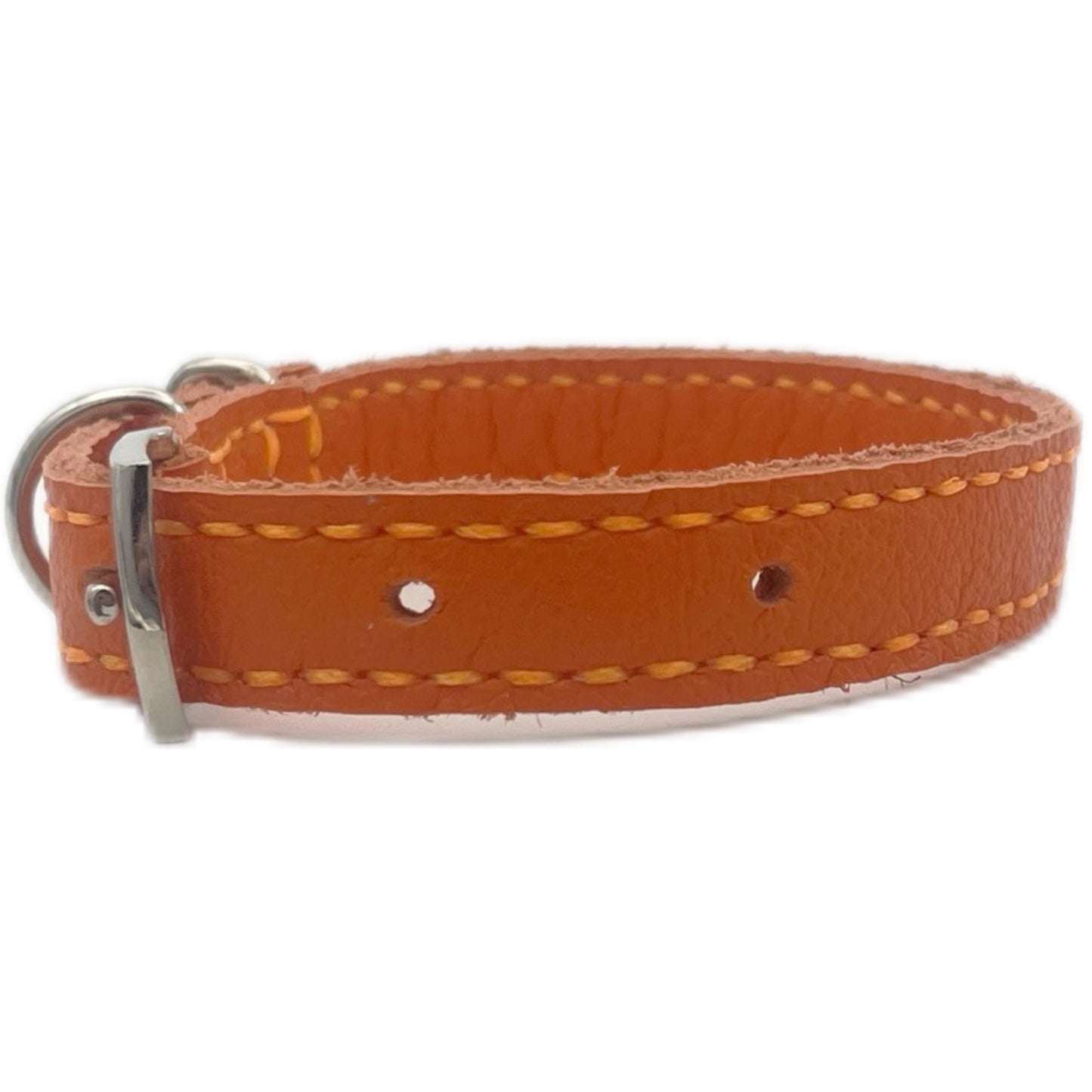 Small Orange Leather Collar