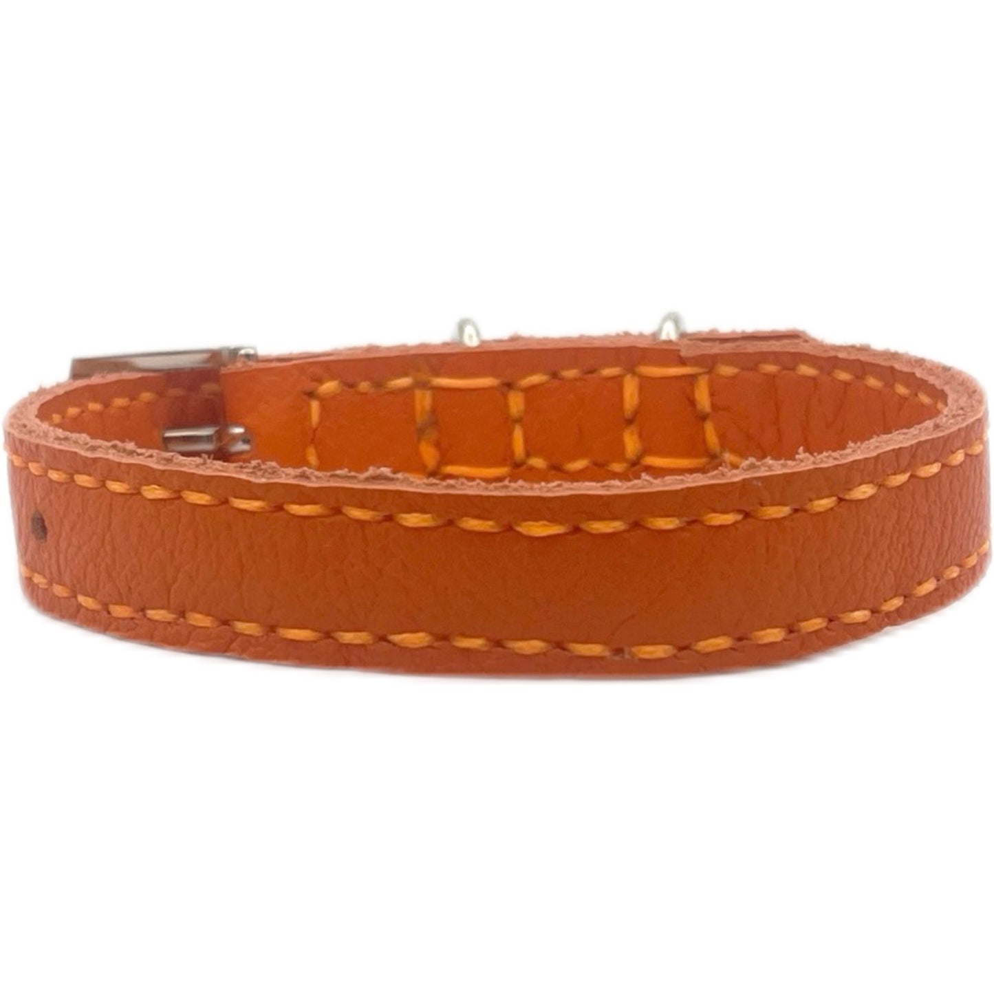 Small Orange Leather Collar