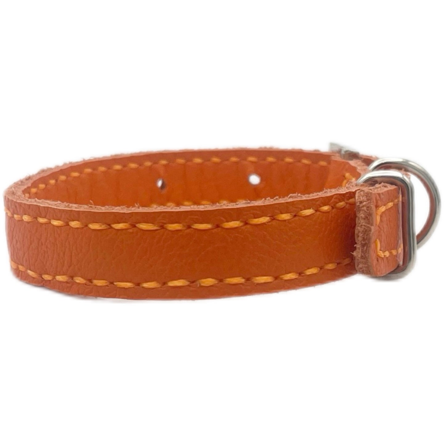 Small Orange Leather Collar