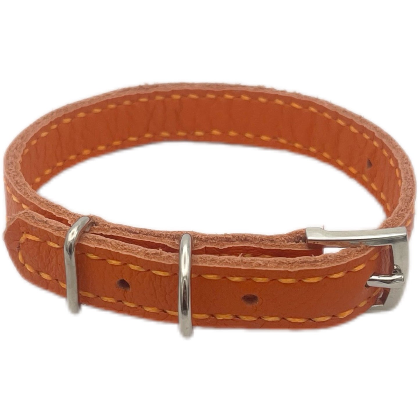 Small Orange Leather Collar