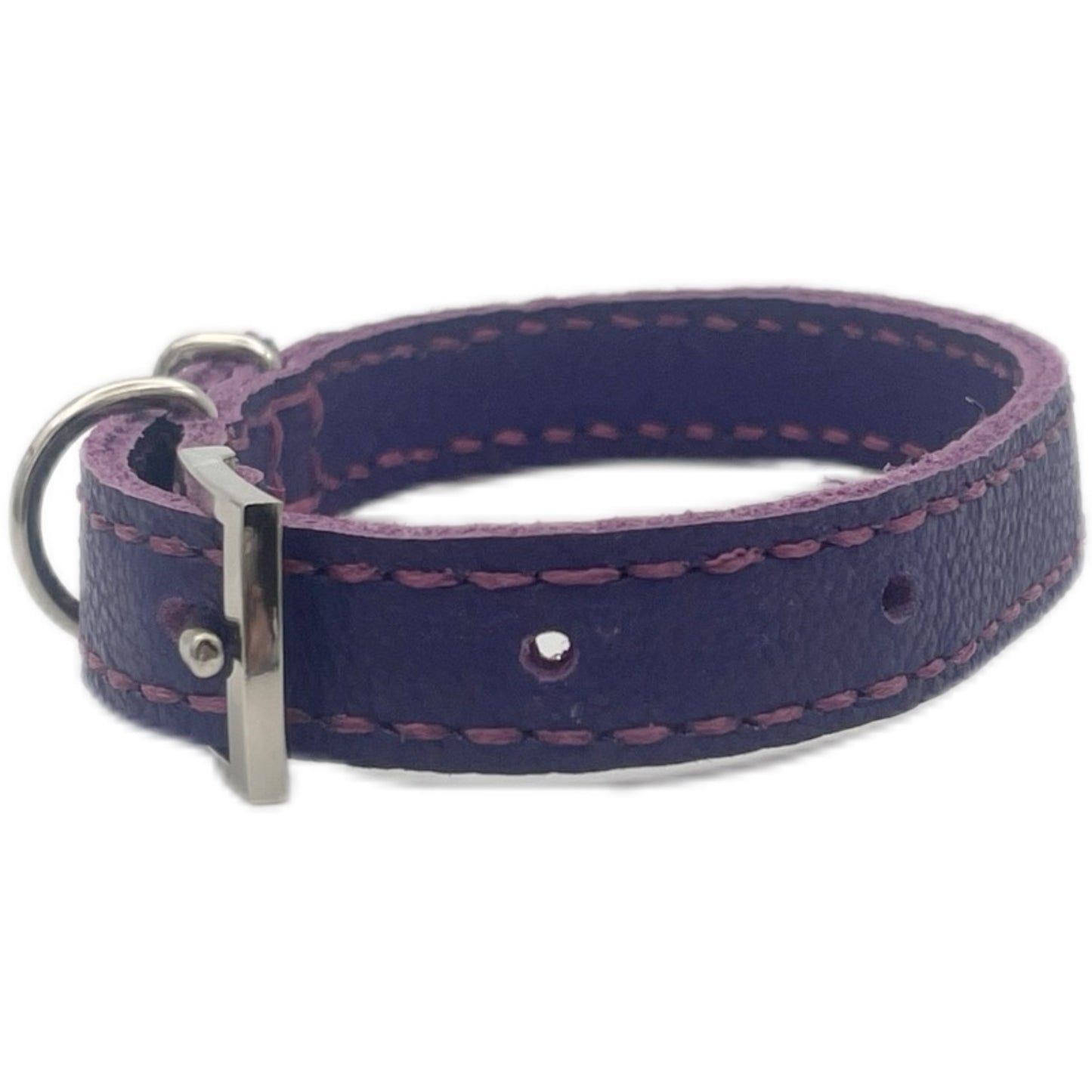 Small Purple Leather Collar