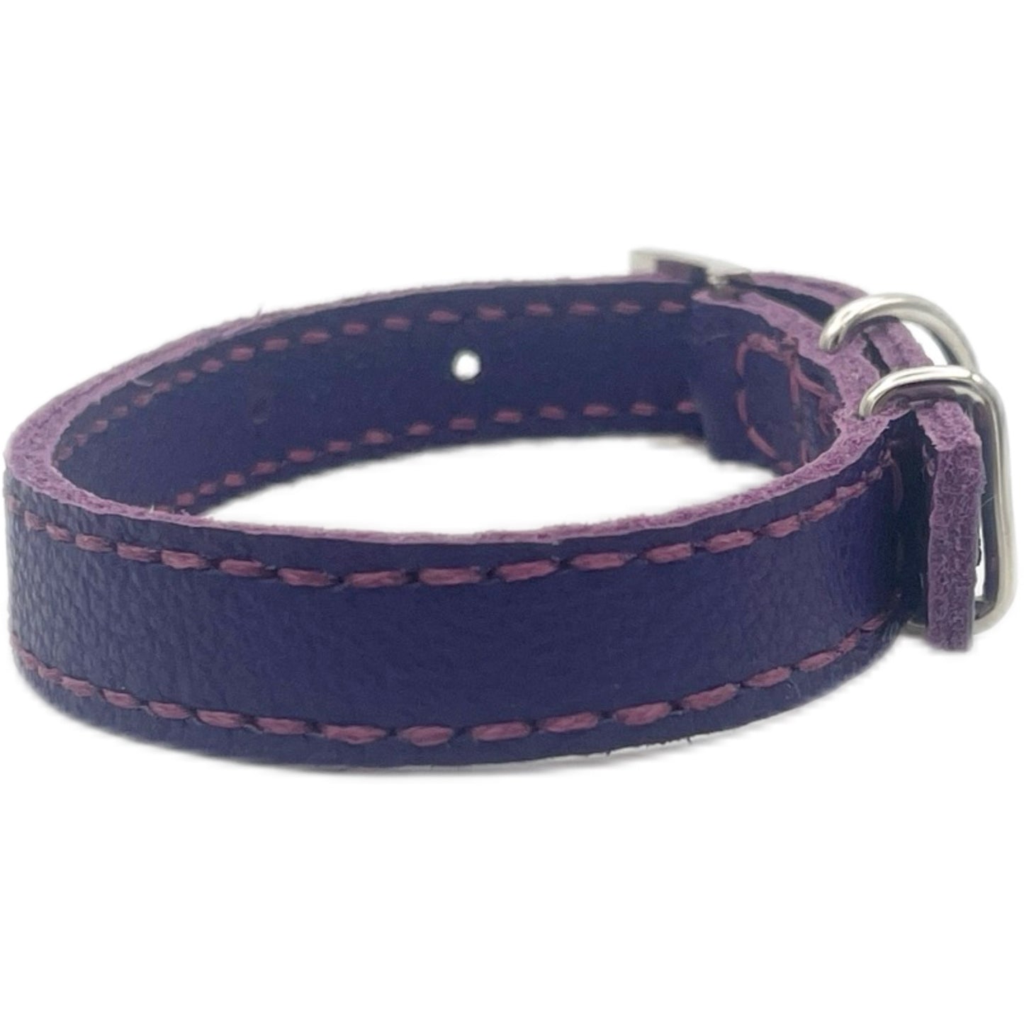 Extra Small Purple Leather Collar